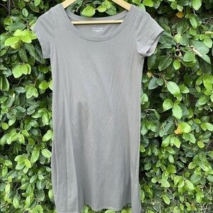 Eileen Fisher XXS Light Brown Pullover T Shirt Short Sleeve Shift Dress